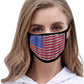 Mascarilla de malla con pedrería y diseño de bandera