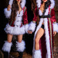 Deluxe Burgundy Holiday Coat Dress