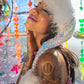 Sequin And Fur Santa Hat