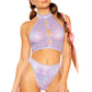 Metallic Keyhole Halter Top