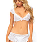 White Daisy Mesh Bralette and Skirt
