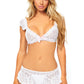 White Daisy Mesh Bralette and Skirt