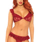 Lace Ruffle Bralette and Thong