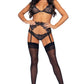 Eyelash Lace and Rhinestone Bra Set
