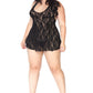 Plus Size Rose Lace Halter Chemise