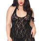 Plus Size Rose Lace Halter Chemise