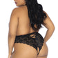 Plus Size Floral Lace Crotchless Teddy
