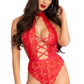 Floral Lace Crotchless Teddy