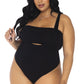 Plus Size Bandeau Top and Bodysuit Set