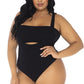 Plus Size Bandeau Top and Bodysuit Set