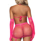 Rhinestone Fishnet Bra and Skirt Set
