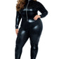 Plus Size Wet Look Bodysuit