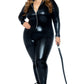 Plus Size Wet Look Bodysuit