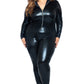 Plus Size Wet Look Bodysuit