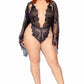 Plus Size Lace Teddy and Robe Set