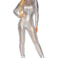 Laser Cut Metallic Catsuit Costume