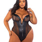 Nounours en cuir noir et dentelle