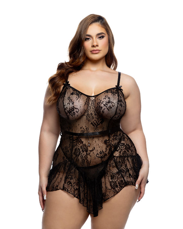 Nuisette en dentelle Midnight Kiss