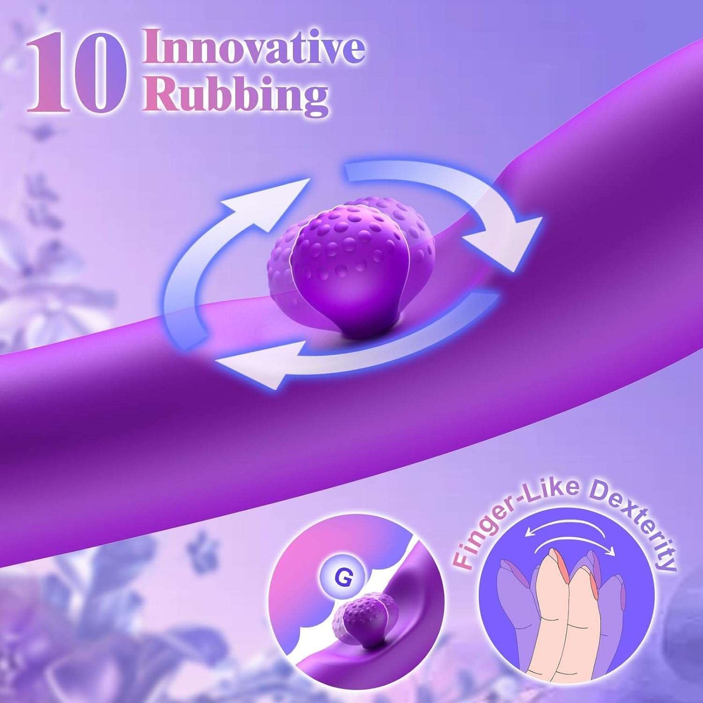 Vibrador dildo de conejo con rotación de 360° para el punto G LustSpark