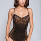 Seamless Rhinestone Bodysuit with Lace