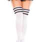 Plus Size Athletic Striped Thigh Highs