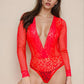 Floral Lace Net Teddy