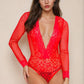 Floral Lace Net Teddy