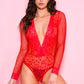 Floral Lace Net Teddy