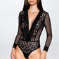 Floral Lace Net Teddy