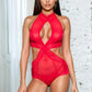 Mesh Keyhole Criss Cross Teddy