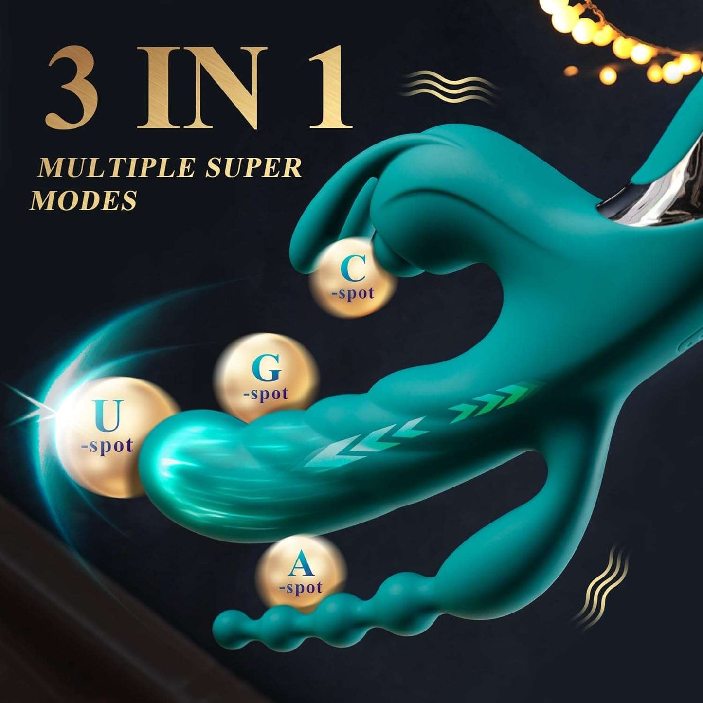 Cuentas anales Nimbus Tri-Action y vibrador de clítoris Rabbit