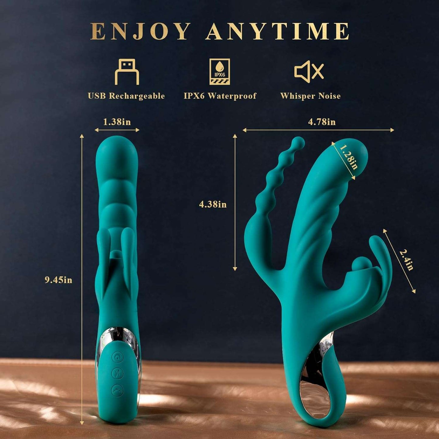 Cuentas anales Nimbus Tri-Action y vibrador de clítoris Rabbit