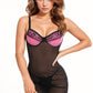 Small Pink and Black Underwire Chemise