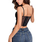 Black Mesh and Lace Bustier
