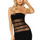 Tube Dress with Mesh Stripes
