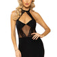Mesh and Lace Halter Dress