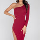 Single Shoulder Split Bodycon Dress
