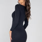 Ribbed Long Sleeve Mini Dress