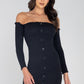 Ribbed Off the Shoulder Mini Dress