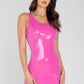 Vinyl Mini Dress with Zipper