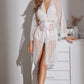 French Dot Mesh Bridal Robe and Bra Set