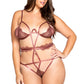 Plus Size Multiple Cutout Eyelash Lace Teddy