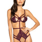 Strappy Crotchless Teddy with Lace Cups