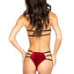 Strappy High-Waisted Velvet Bra Set