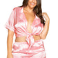 Plus Size LOVE Satin Pajama Set