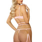 Embroidered Floral Teddy with Chain Wrap and Garters