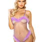 Sheer Faux Fur Trimmed Teddy
