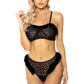 Sheer Velvet Leopard Bra Set