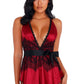 Sexy Satin and Eyelash Lace Babydoll