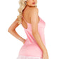 Satin Chemise with Ostrich Feather Trim